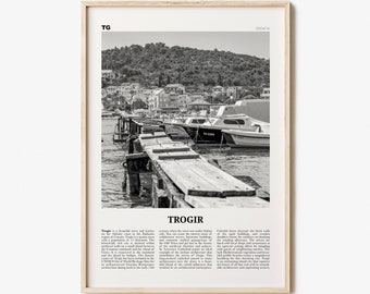 Trogir Print Black and White, Trogir Wall Art, Trogir Poster, Trogir Photo, Trogir Wall Décor, Traù, Croatia, Split-Dalmatia, Hrvatska