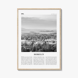 Berkeley Print Black and White, Berkeley Wall Art, Berkeley Poster, Berkeley Photo, Berkeley Wall Decor, Californië, VS, Verenigde Staten