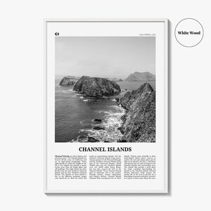Póster impreso en blanco y negro de las Islas del Canal, arte mural de viajes por California, fotografía de parques nacionales imagen 8