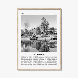 Alameda Print Black and White, Alameda Wall Art, Alameda Poster, Alameda Photo, Alameda Wall Décor, California, USA, United States