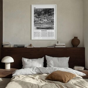 Positano Poster Print Black and White, Italy Travel Wall Art, Amalfi Coast Decor image 4