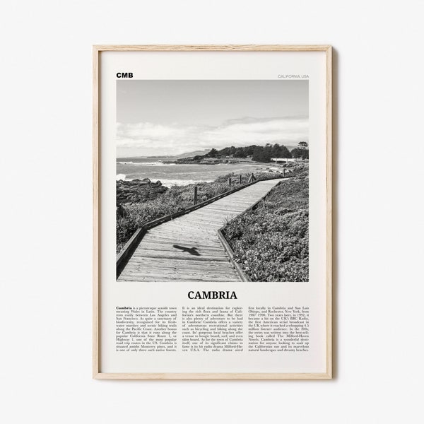 Cambria Print Black and White, Cambria Wall Art, Cambria Poster, Cambria Photo, Cambria Decor, California, USA, United States, North America