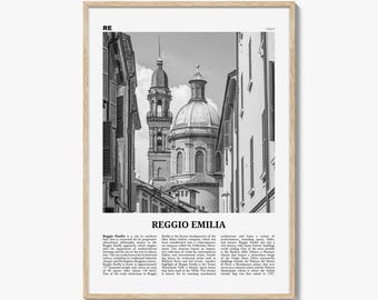 Reggio Emilia Poster Print Black and White, Italy Travel Wall Art, Emilia-Romagna Architecture Decor