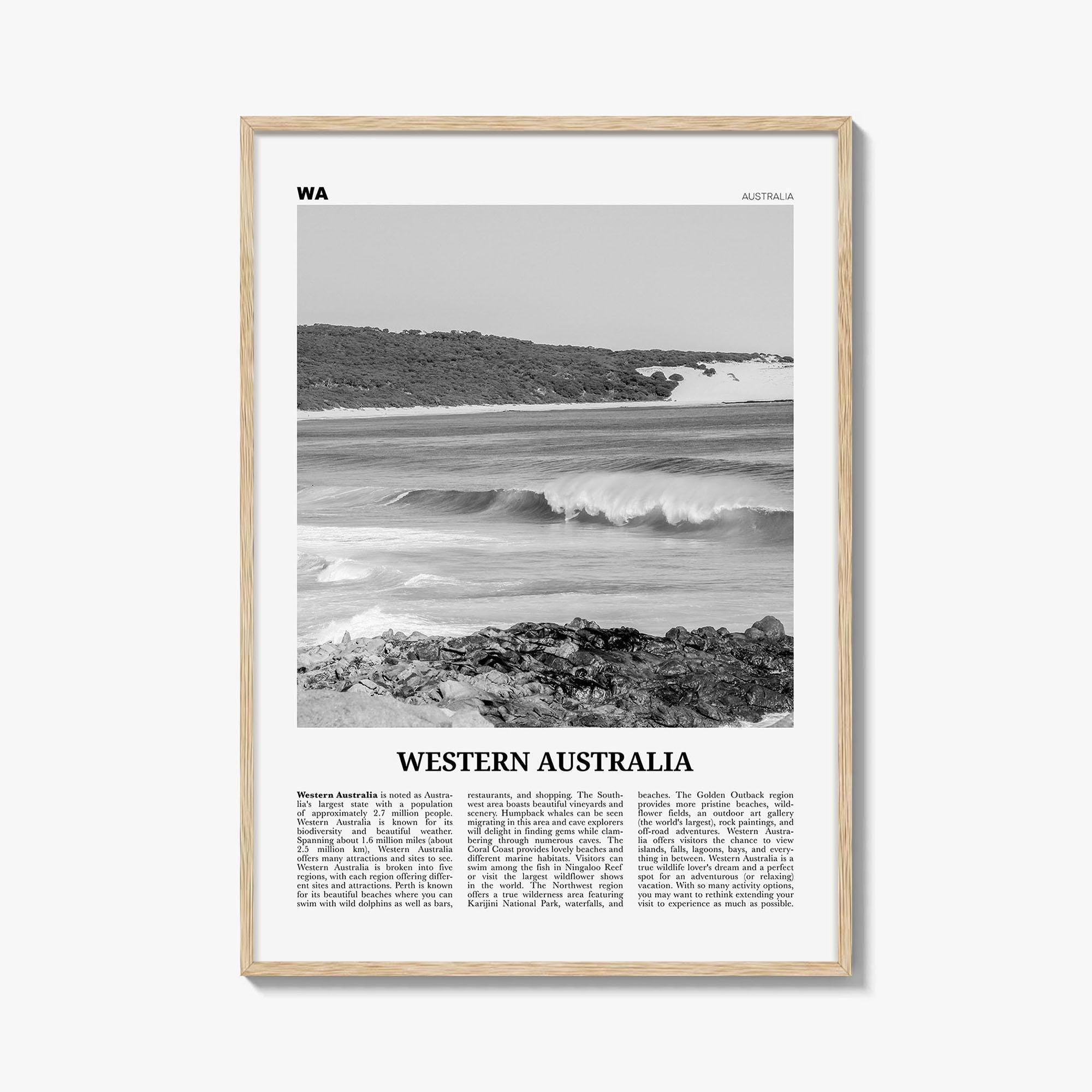 Western Australia Print Black and White, Western Australia Wall Art, Western Australia Poster, Western Australia Photo