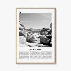 Joshua Tree National Park print zwart-wit nr. 2, Joshua Tree kunst aan de muur, Joshua Tree poster, Joshua Tree foto, Californië, VS