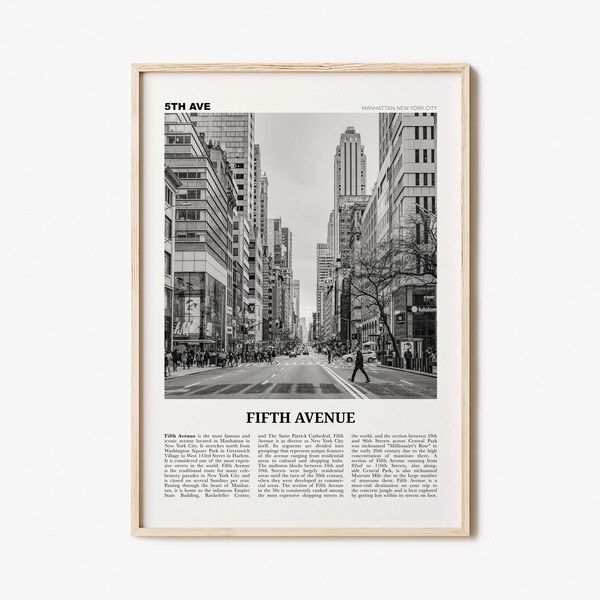 Fifth Avenue Print Black and White, 5th Avenue Wall Art, 5th Avenue Poster, 5th Avenue Photo, 5th Avenue Wall Décor, New York, United States