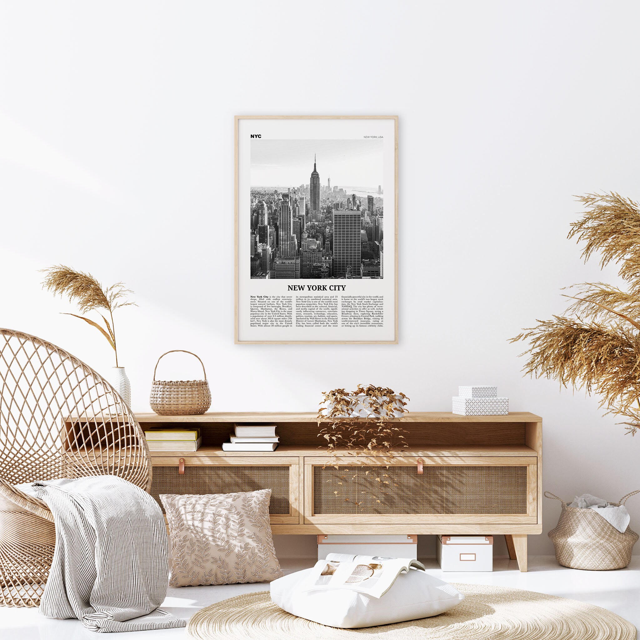 Discover New York City Print Black and White Skyline, New York Wall Art, New York Posters