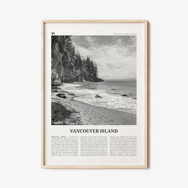 Vancouver Island Print Black and White, Vancouver Island Wall Art, Vancouver Island Poster, Vancouver Island Photo, British Columbia Canada