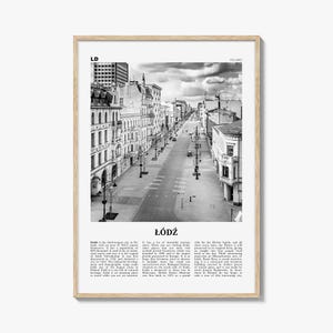 Lodz Druck Schwarz und weiß, Lodz Wandkunst, Lodz Poster, Lodz Foto, Lodzer Wanddekor, Lodzer Karte, Polen