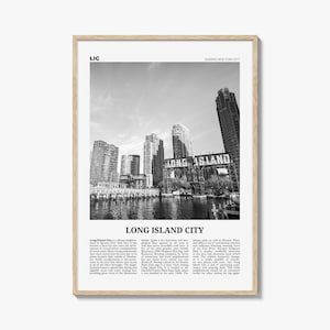 Long Island City Print schwarz weiß, Long Island City Wandkunst, Long Island City Poster, Long Island City Foto, Queens, New York, USA