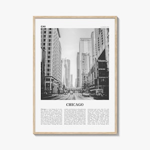 Chicago print zwart-wit nr. 3, Chicago Wall Art, Chicago Poster, Chicago Photo, Chicago Decor, Illinois, VS, Verenigde Staten