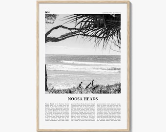 Noosa Heads Print Black and White No 1, Noosa Heads Wall Art, Noosa Heads Poster, Sunshine Coast Print, Queensland, Australia, Oceania