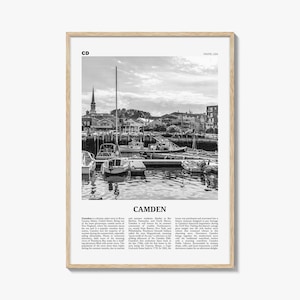 Camden Print Black and White, Camden Wall Art, Camden Poster, Camden Photo, Camden Wall Décor, Maine, USA, United States, North America