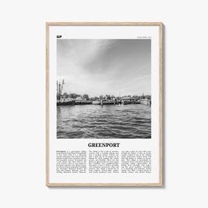 Impression Greenport noir et blanc, oeuvre d'art murale Greenport, affiche Greenport, photo Greenport, décoration murale Greenport, carte Greenport, New York, États-Unis