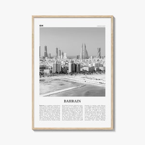 Stampa Bahrain in bianco e nero, arte murale Bahrain, poster Bahrain, foto Bahrain, decorazioni murali Bahrain, stampa artistica country