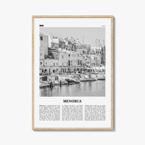 Menorca Print Black and White, Menorca Wall Art, Menorca Poster, Menorca Photo, Spain, Minorca, Balearic Islands, Monte Toro, España