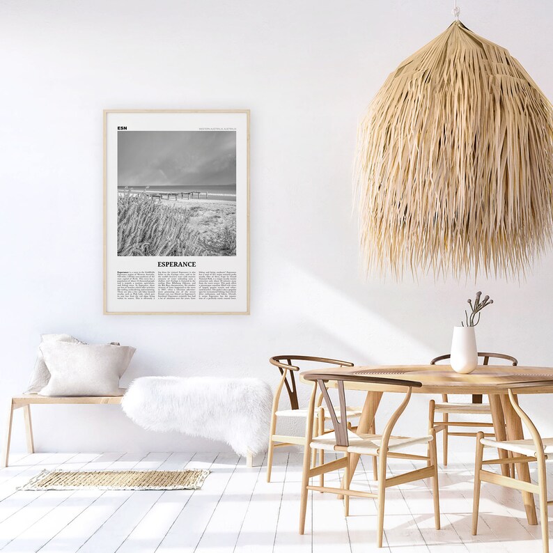 Esperance Print Black and White Esperance Wall Art Esperance Etsy