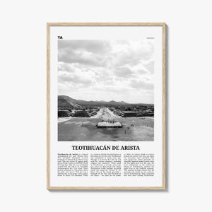 Stampa di Teotihuacán De Arista in bianco e nero, Arte della parete di Teotihuacán de Arista, Poster di Teotihuacán de Arista, Foto di Teotihuacán de Arista