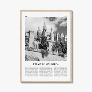 Palma de Mallorca Print Black and White No 2, Palma de Mallorca Print, Palma Wall Art, Palma Poster, Palma Photo, Spain, Majorca España