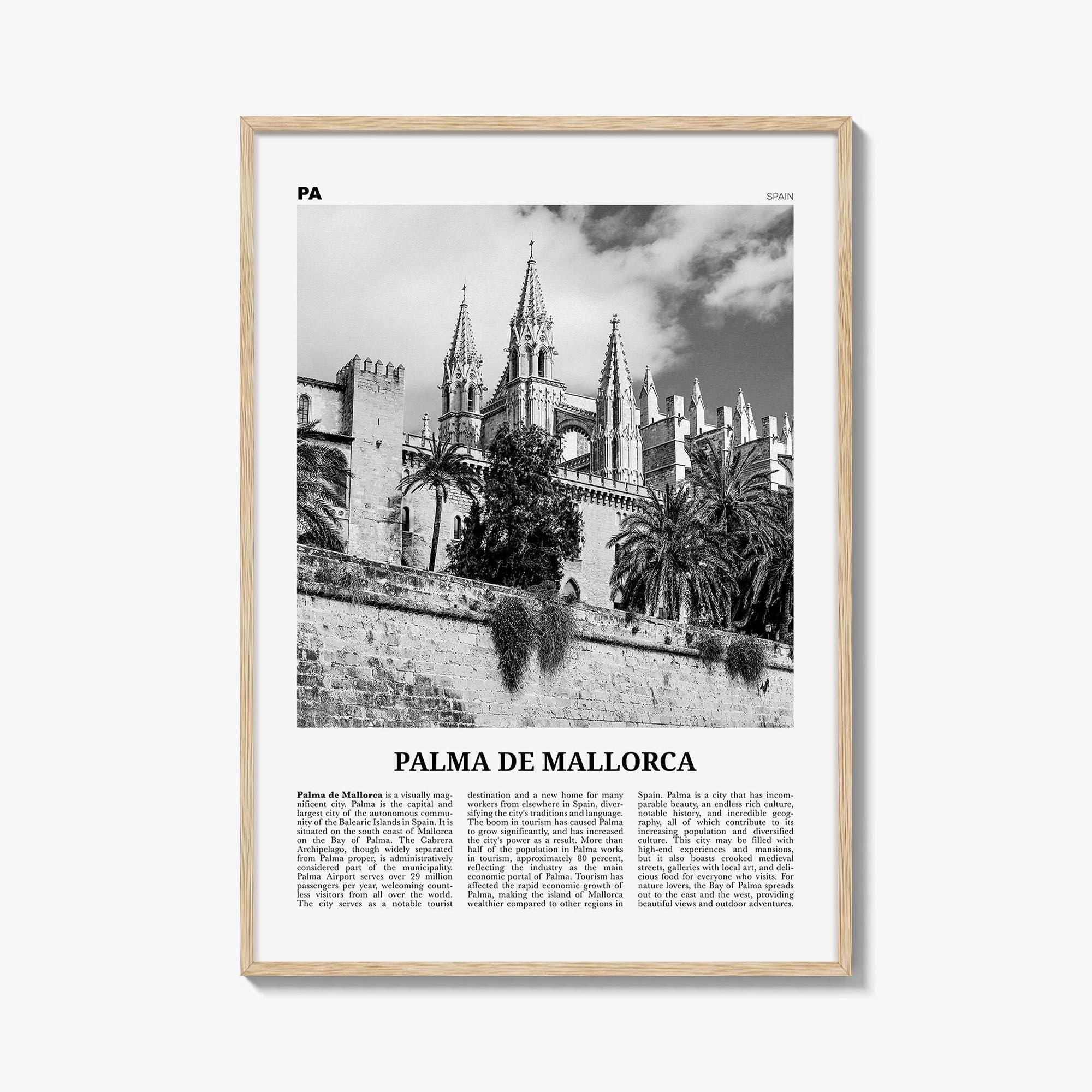 Palma de Mallorca Print Black and White No 2, Palma de Mallorca Print, Palma Wall Art, Palma Poster, Palma Photo, Spain, Majorca España