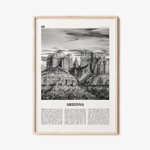 Arizona Print Black and White No 3, Arizona Wall Art, Arizona Poster, Arizona Photo, Arizona Wall Décor, Arizona Map, United States