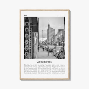 Wicker Park Print Schwarzweiß, Wicker Park Wandkunst, Wicker Park Poster, Weiden Park Foto, Wicker Park Wanddekoration, Chicago Chicago USA