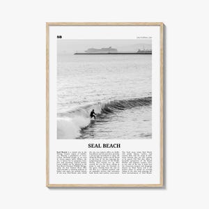 Seal Beach Print Black and White No 2, Seal Beach Wall Art, Seal Beach Poster, Seal Beach Photo, Seal Beach Map, California, USA