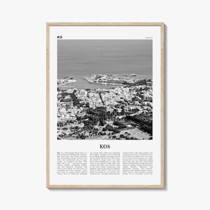Kos Print Black and White, Kos Wall Art, Kos Poster, Kos Photo, Kos Wall Décor, Cos, Κως, Greece, Europe, Greek, Aegean Sea