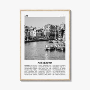 Amsterdam Druck schwarz weiß Nr. 2, Amsterdam Wandkunst, Amsterdam Poster, Amsterdam Foto, Niederlande, Nederland, Holland, Europa