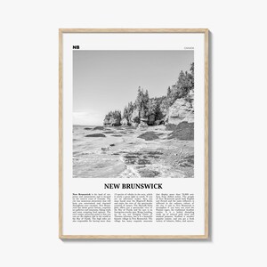 New Brunswick print zwart-wit, New Brunswick kunst aan de muur, New Brunswick poster, New Brunswick foto, New Brunswick muur decor, Canada
