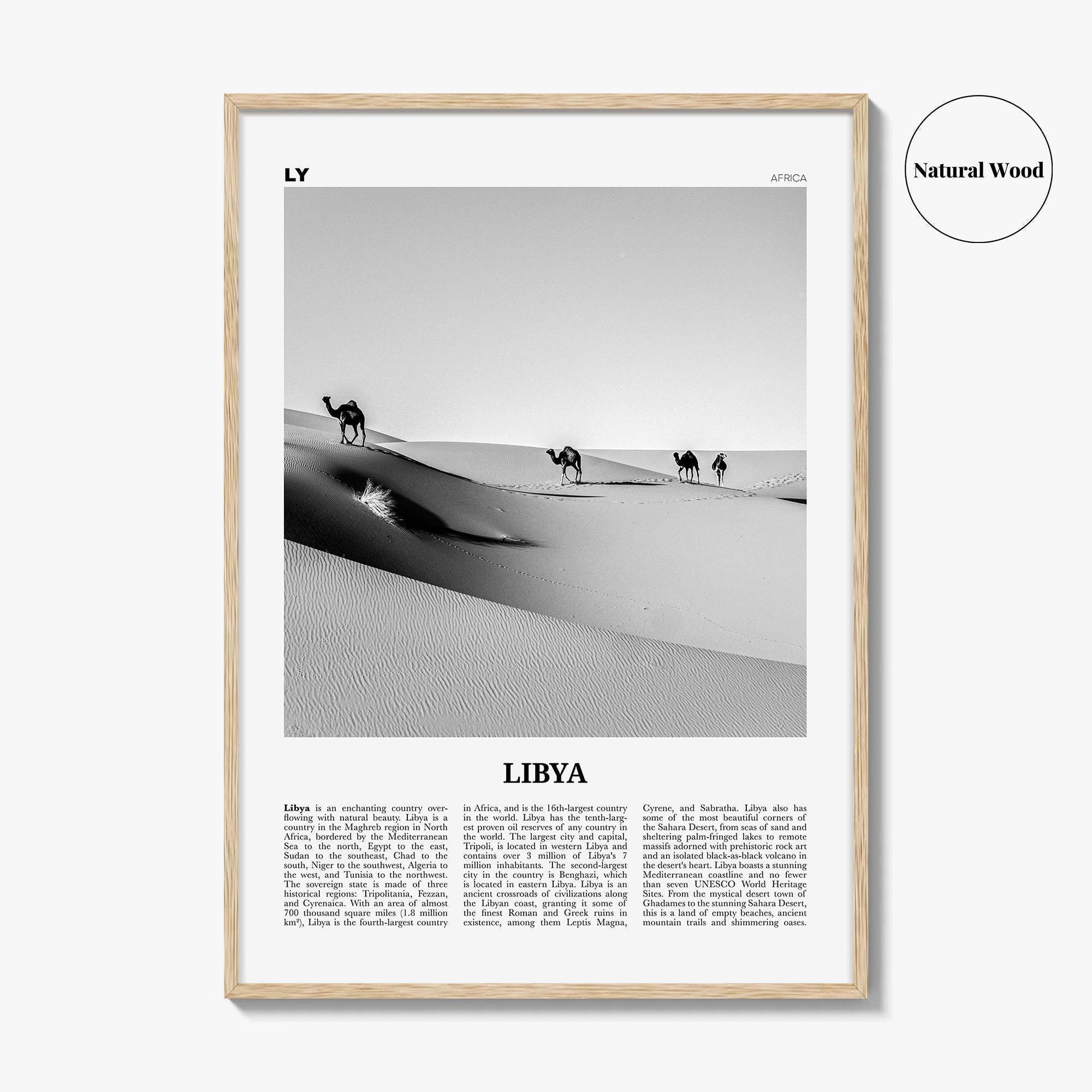 Libya Poster Print Black and White, Sahara Desert Photo, North Africa ...