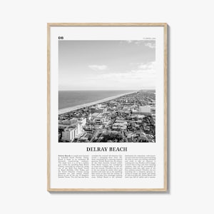 Delray Beach Print Black and White, Delray Beach Wall Art, Delray Beach Poster, Delray Beach Photo, Florida, USA, United States