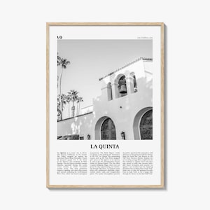 La Musta Poster Schwarz und Weiß, Kalifornien Reise Wandkunst, Urlaubsort Dekor