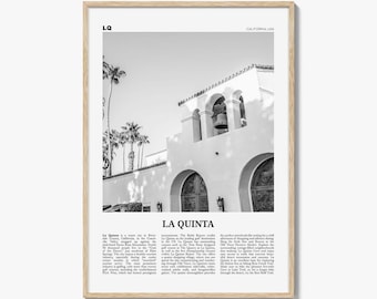 La Quinta Poster Print Black and White, California Travel Wall Art, Resort Town Decor