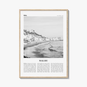 Malibu Print Black and White No 1, Malibu Wall Art, Malibu Poster, Malibu Photo, Malibu Wall Decor, California, USA, United States