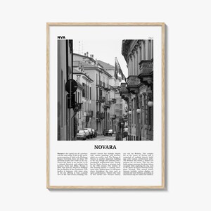 Novara Print Schwarzweiß, Novara Wandkunst, Novara Poster, Novara Foto, Novara Wanddekor, Novara Karte, Italien
