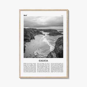 Galicia Print Black and White, Galicia Wall Art, Galicia Poster, Galicia Photo, Galicia Wall Décor, Galicia Map, Spain