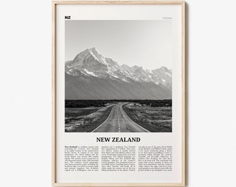 New Zealand Print Black and White No 1, New Zealand Wall Art, New Zealand Poster, New Zealand Photo, NZ, Wellington, Auckland, Oceania