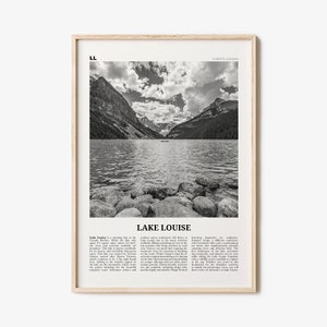 Lake Louise Print Black and White No 2, Lake Louise Wall Art, Lake Louise Poster, Lake Louise Photo, Lake Louise Wall Décor, Alberta, Canada