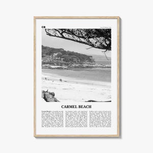 Carmel Beach Print Schwarzweiß, Carmel Beach Wandkunst, Carmel Beach Poster, Carmel Beach Foto, Carmel Beach Dekor, Carmel Beach Karte