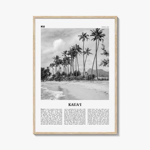 Kauai Print Black and White No 2, Kauai Wall Art, Kauai Poster, Kauai Photo, Kauai Wall Décor, Hawaii, USA, United States, North America