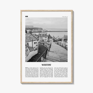 Whitby Print Black and White, Whitby Wall Art, Whitby Poster, Whitby Photo, Whitby Wall Décor, England, UK, United Kingdom