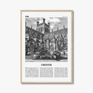 Chester Print Black and White No 1, Chester Wall Art, Chester Poster, Chester Photo, Cheshire Print, England, UK, United Kingdom, Europe