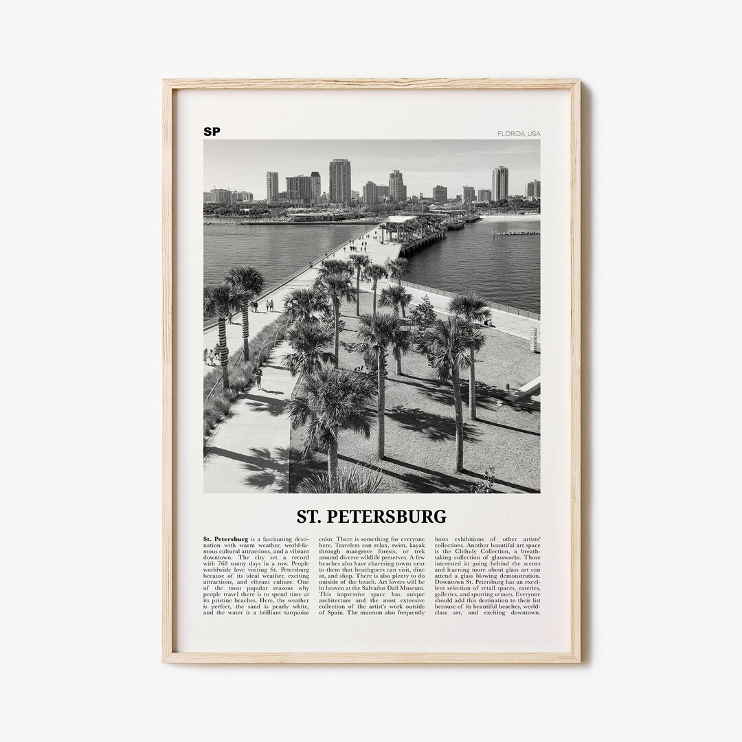 St. Petersburg Print Black and White No 2, St Petersburg Wall Art, St