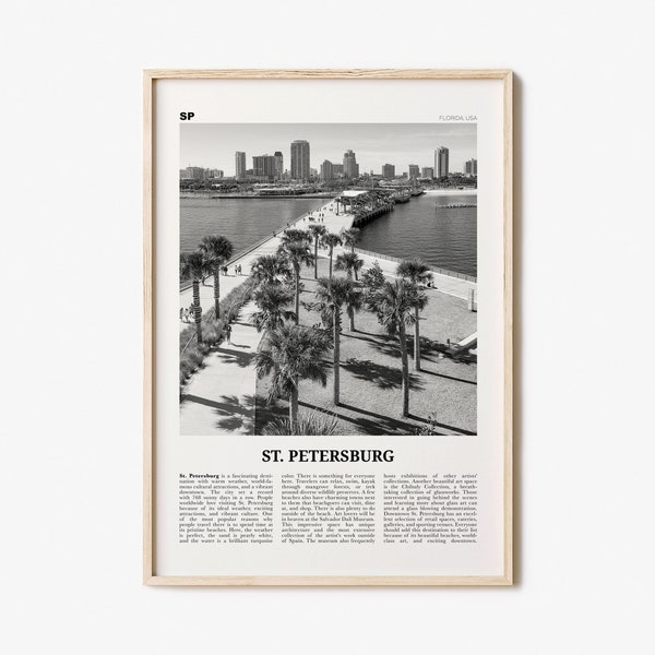 St. Petersburg Print Black and White No 2, St Petersburg Wall Art, St Petersburg Poster, St Petersburg Photo, Petersburg Décor, Florida