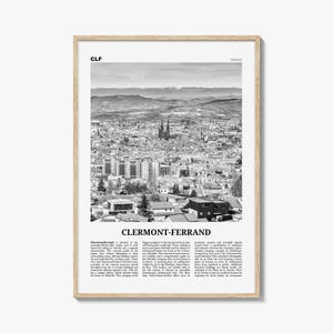 Clermont Ferrand Print Black and White, Clermont-Ferrand Art, Clermont-Ferrand Poster, Clermont-Ferrand Photo, Décor, Clermont-Ferrand Map