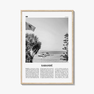 Sarande Print Black and White, Sarandë Wall Art, Sarandë Poster, Sarandë Photo, Sarandë Wall Décor, Saranda, Albania, Travel Poster Print