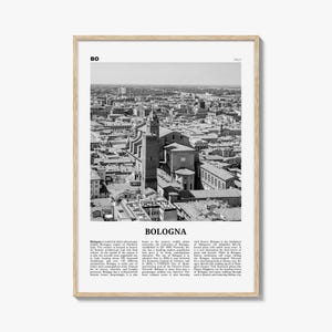 Bologna Poster Print Black and White, Two Towers Photo, Italy Travel Wall Art, Emilia-Romagna