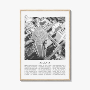 Atlanta Print Black and White No 3, Atlanta Wall Art, Atlanta Poster, Atlanta Photo, Atlanta, Georgia, USA, United States, North America