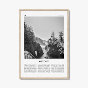 Impresión en blanco y negro n.° 1 de Oregón, arte mural de Oregón, póster de Oregón, foto de Oregón, decoración de pared de Oregón, EE. UU., Norteamérica
